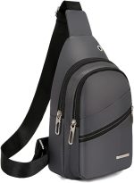 Yerchic Small Sling Bag Crossbody Shoulder Bag for Men Women Lightweight One Strap Backpack Casual Daypack for Daily Travel Outdoor, Black,5811
